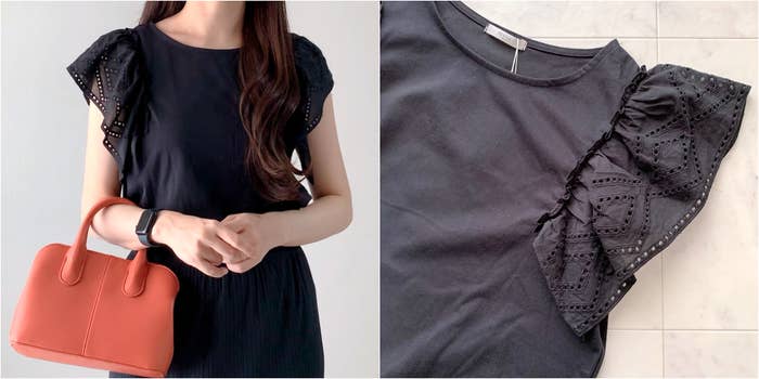 しまむらのおすすめトップス「TNKソデレースFT」