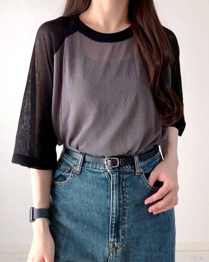 しまむらのおすすめトップス「TNKソデハイショクシアPO」