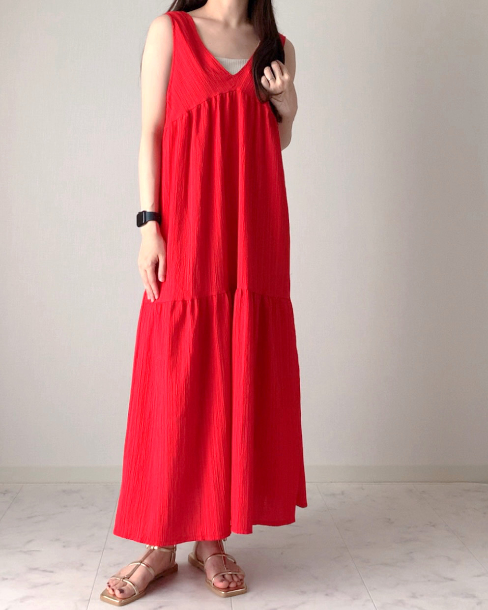 しまむらのおすすめファッションアイテム「ヨウリョウティアードOP」