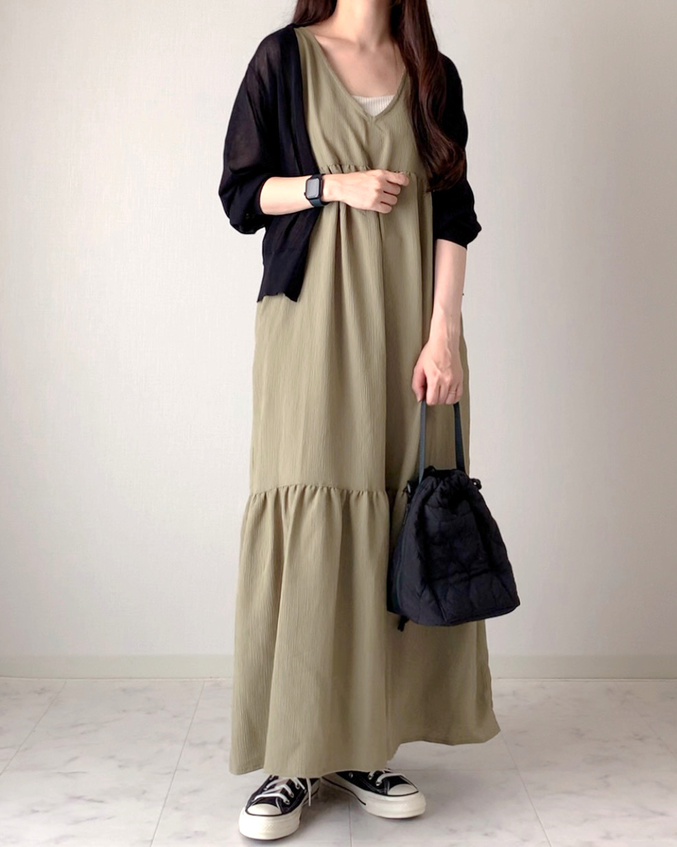 しまむらのおすすめワンピース「TNKTヨウリョウティア98」