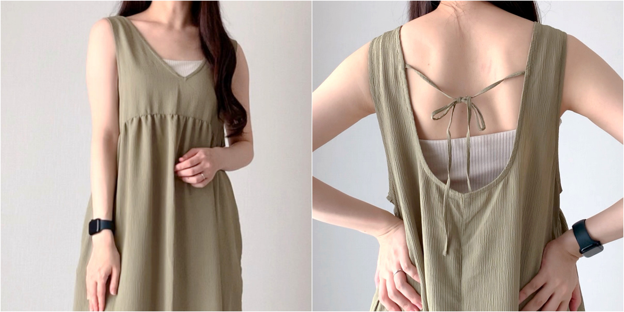 しまむらのおすすめワンピース「TNKTヨウリョウティア98」