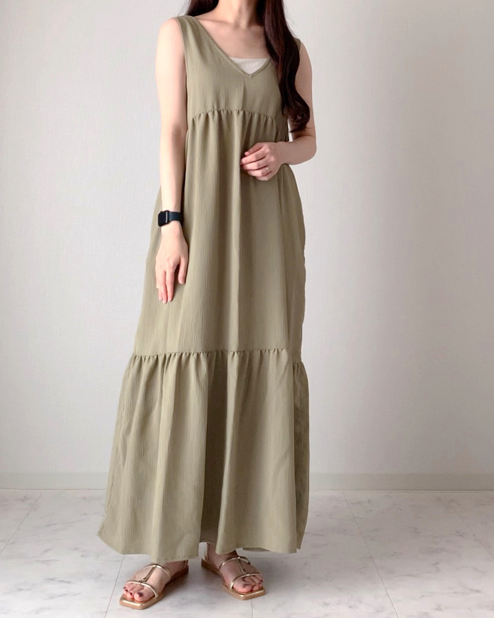 しまむらのおすすめワンピース「TNKTヨウリョウティア98」