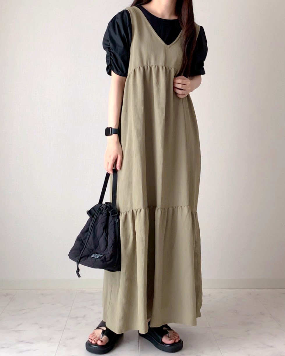 しまむらのおすすめワンピース「TNKTヨウリョウティア98」