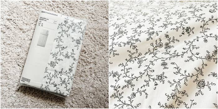 IKEA（イケア）のオススメの寝具「KOPPARRANKA コッパランカ 掛け布団カバー＆枕カバー, ホワイト/ダークグレー」