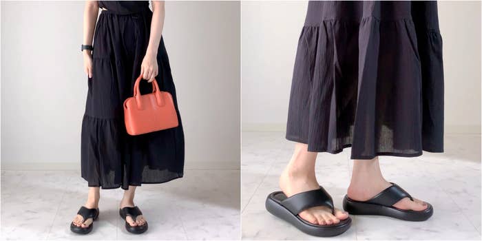 GU(ジーユー)のおすすめスカート「ティアードロングスカートQ+E」