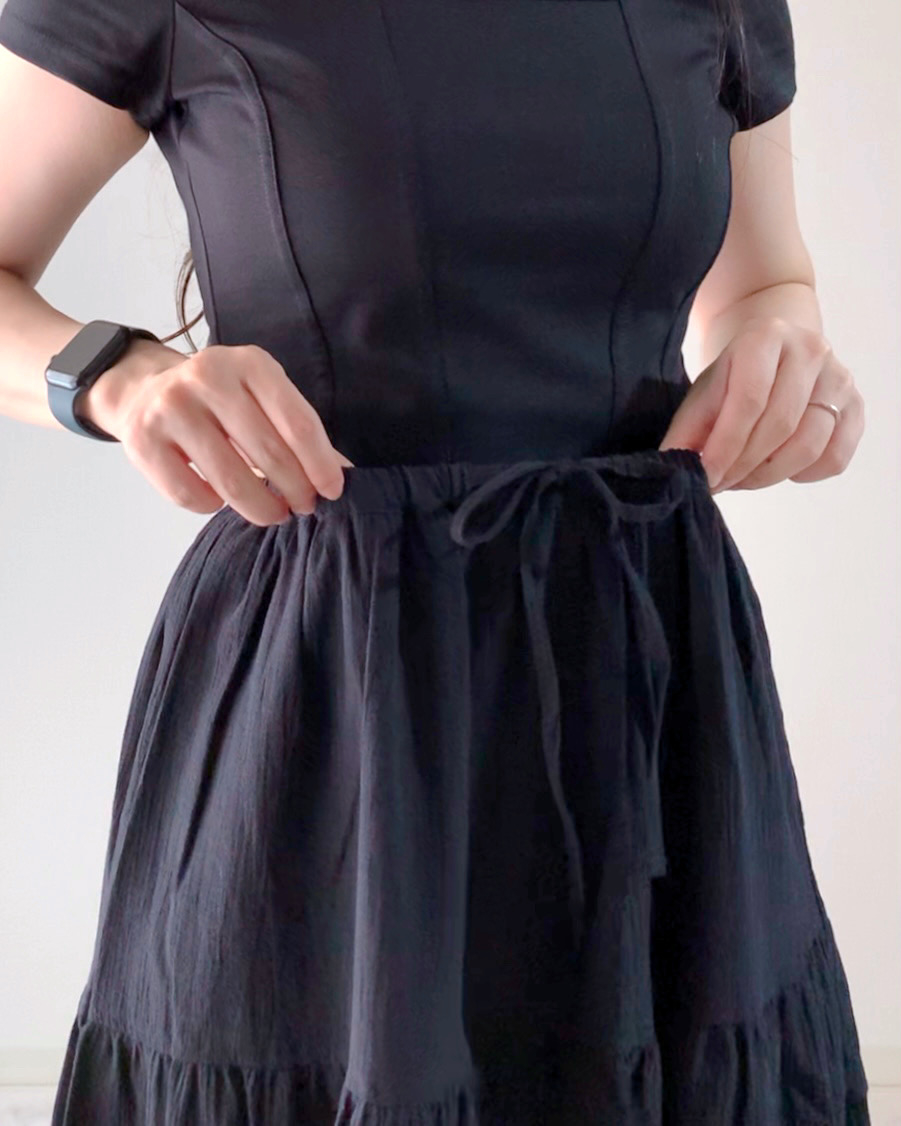 GU(ジーユー)のおすすめスカート「ティアードロングスカートQ+E」