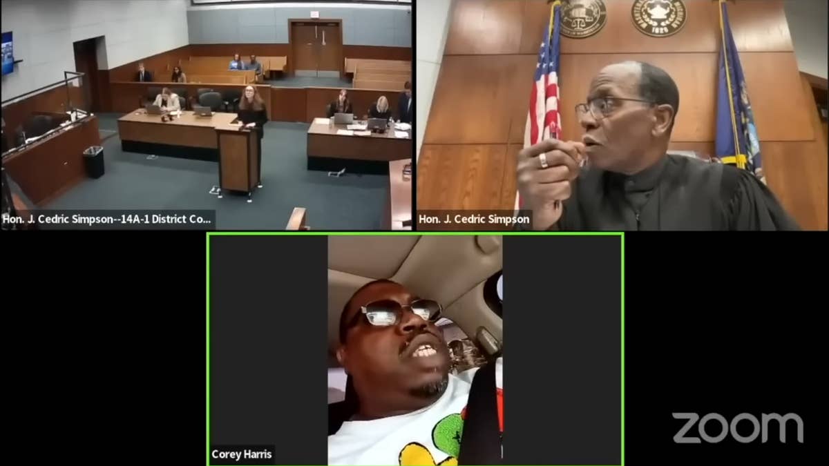 In an interview, Corey Harris said the video of his court appearance going viral has been "very embarrassing."