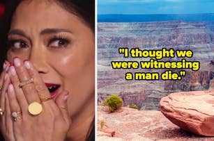 "I thought we were witnessing a man die" over a gasping woman and the grand canyon