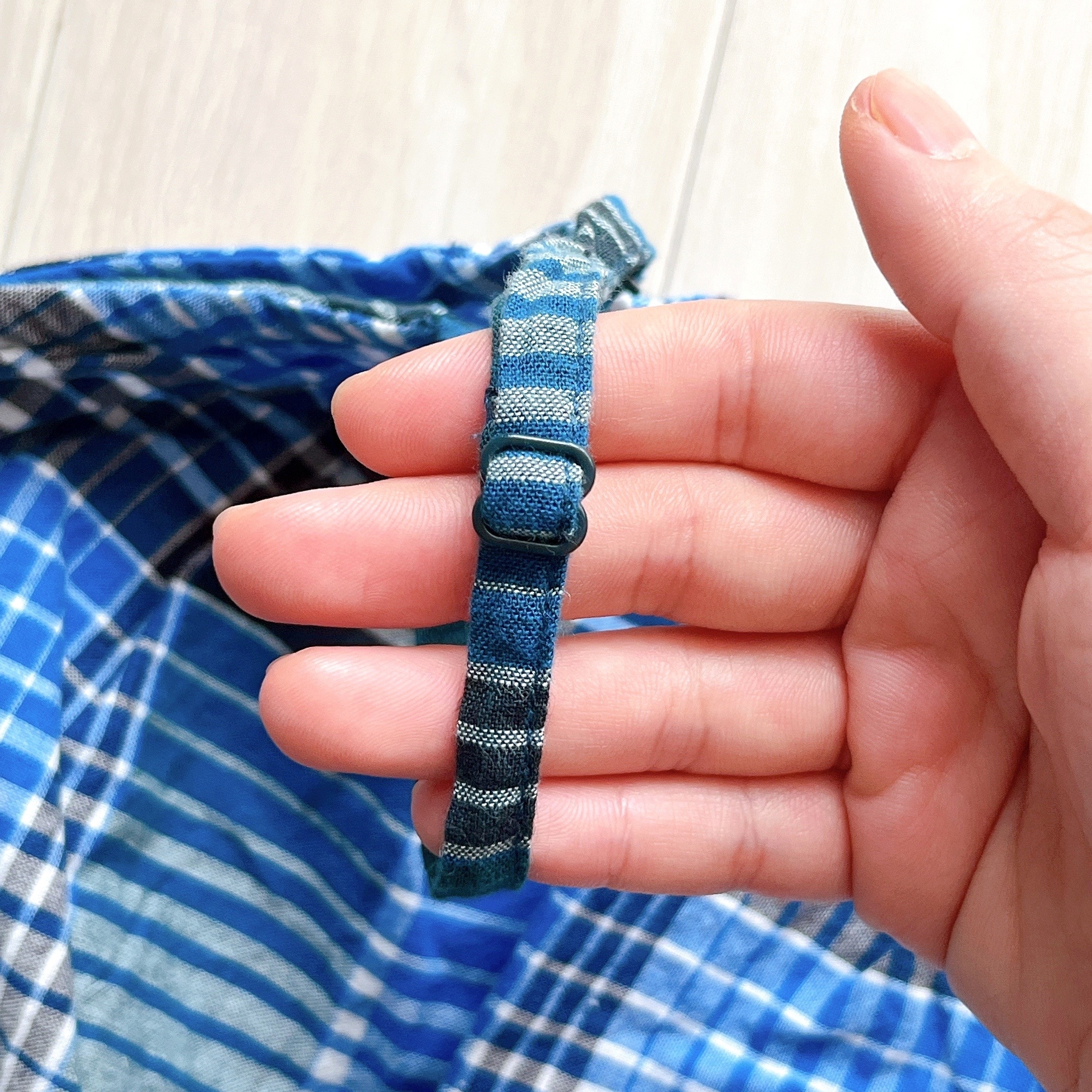 無印良品のオススメのワンピース「婦人 マドラスチェック キャミソールワンピース」