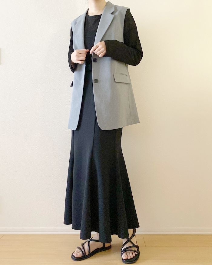 GU（ジーユー）のおすすめファッションアイテム「オーバーサイズテーラードベストZ」のコーディネート