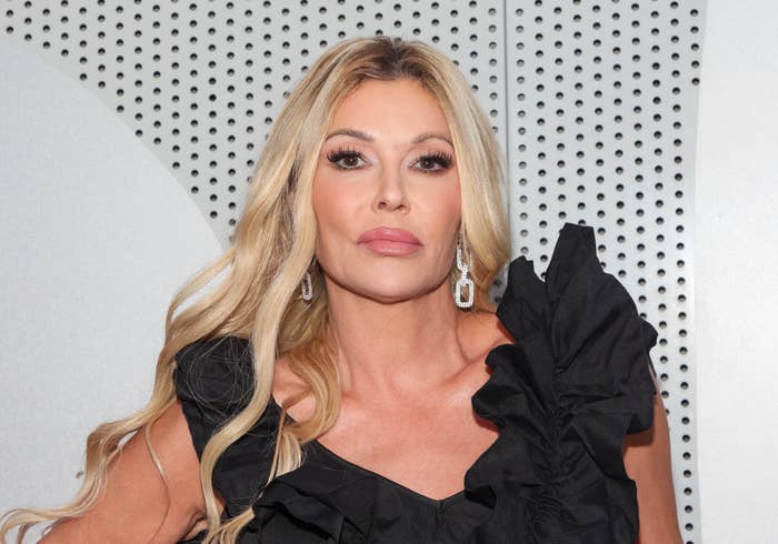 A closeup of Brandi Glanville on the red carpet