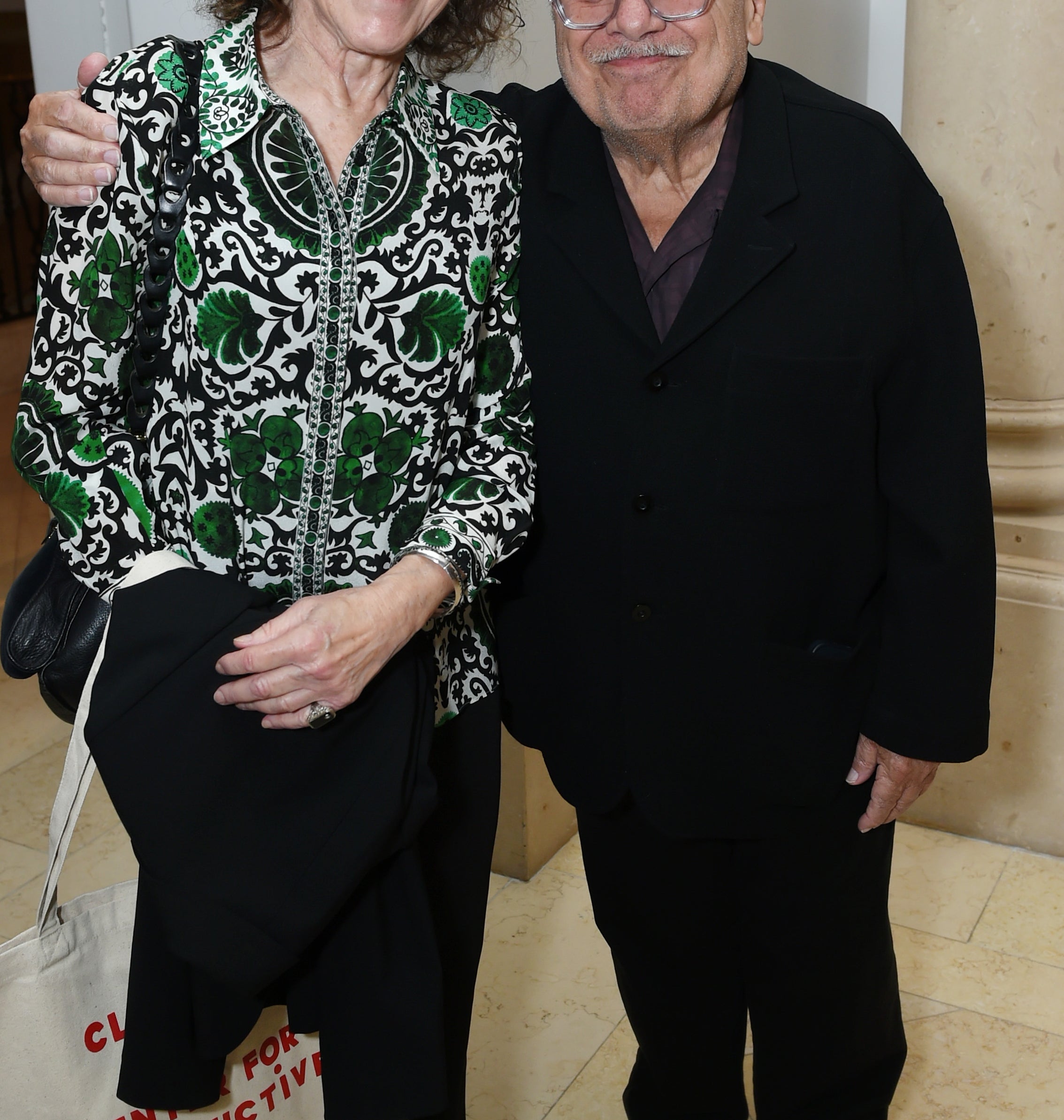 Closeup of Rhea Perlman and Danny DeVito