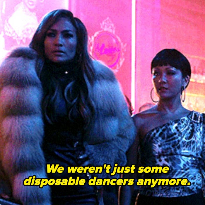 Jennifer Lopez and Constance Wu in "Hustlers"