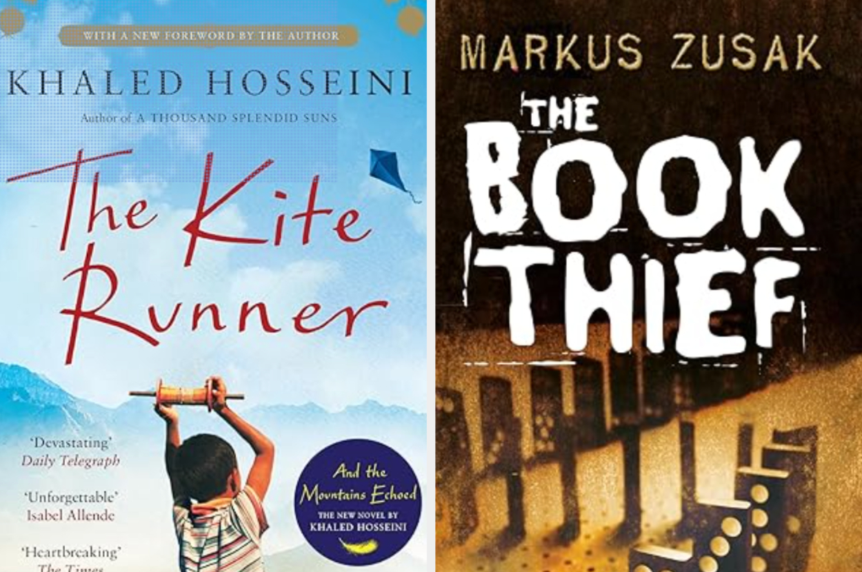 Book covers of &quot;The Kite Runner&quot; by Khaled Hosseini and &quot;The Book Thief&quot; by Markus Zusak
