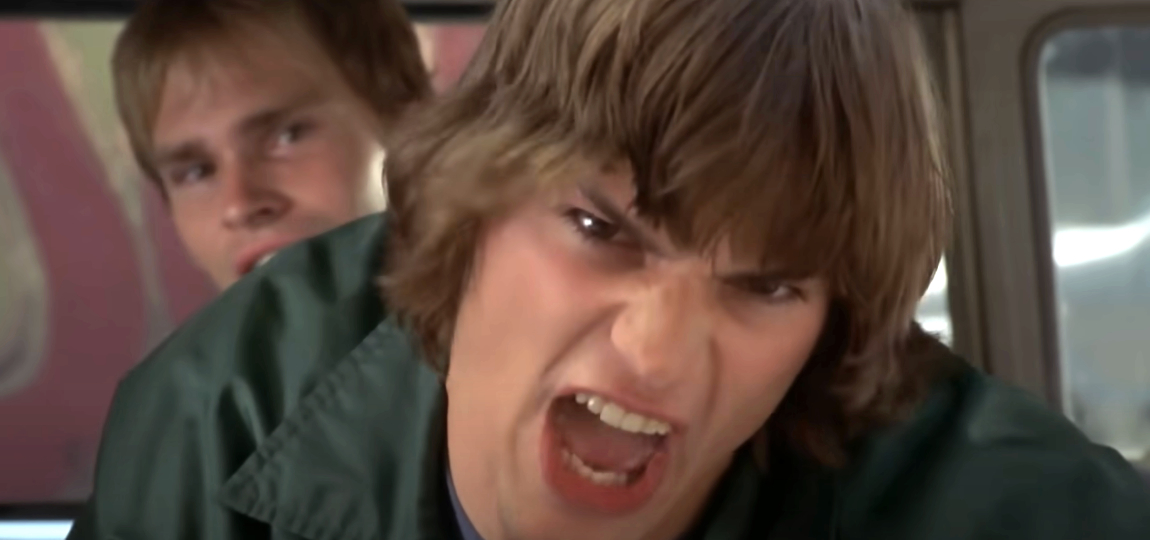 Ashton Kutcher and Seann William Scott in a scene from the movie &quot;Dude, Where’s My Car&quot;