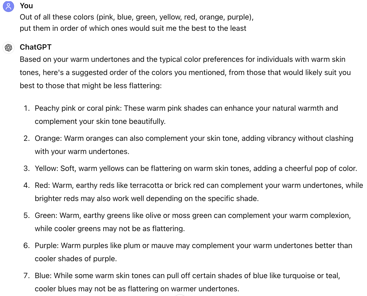 The author's ChatGPT results