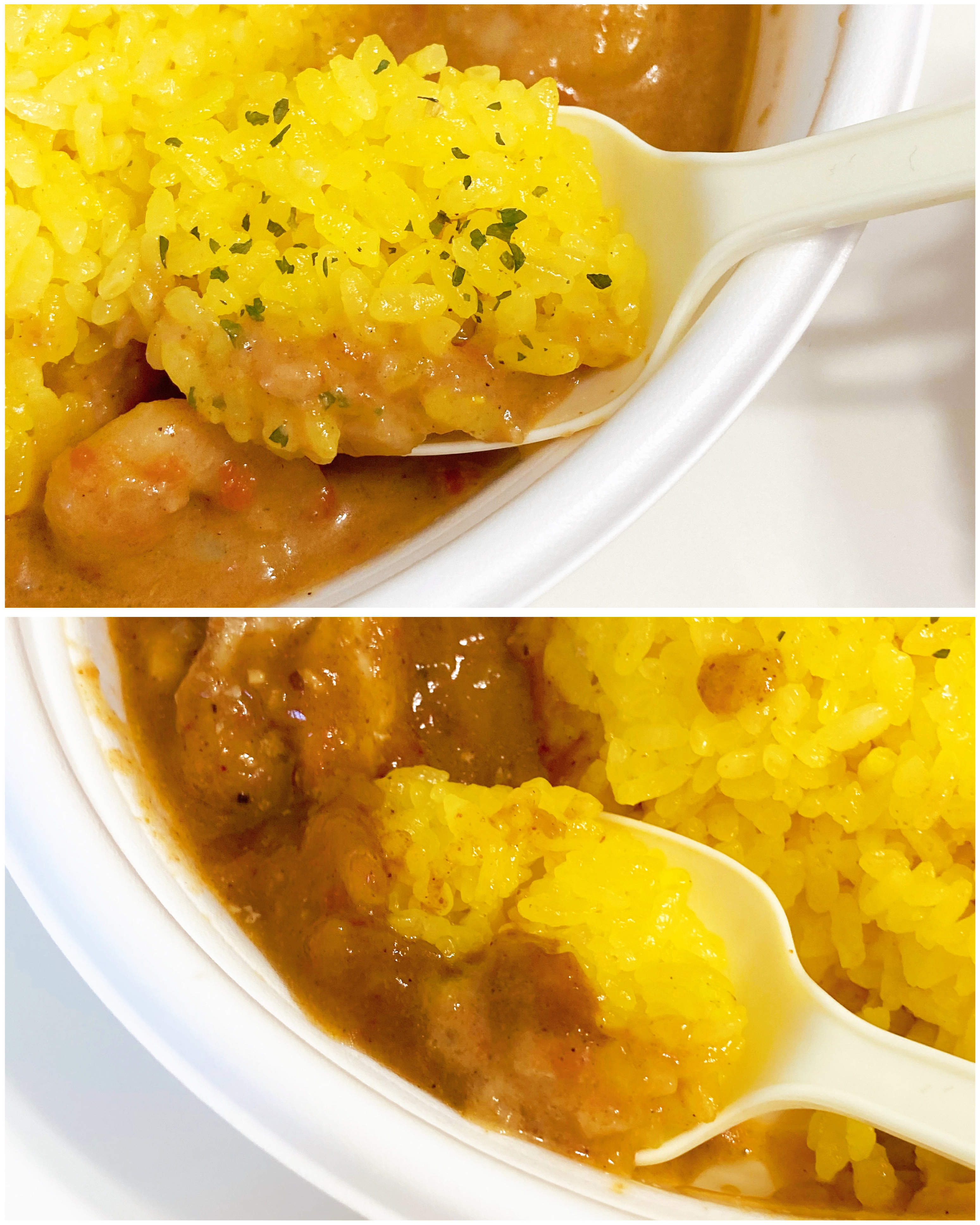 FamilyMart(ファミリーマート)の本格カレー「2種のスパイスカレー(チキンビンダルー&海老)」