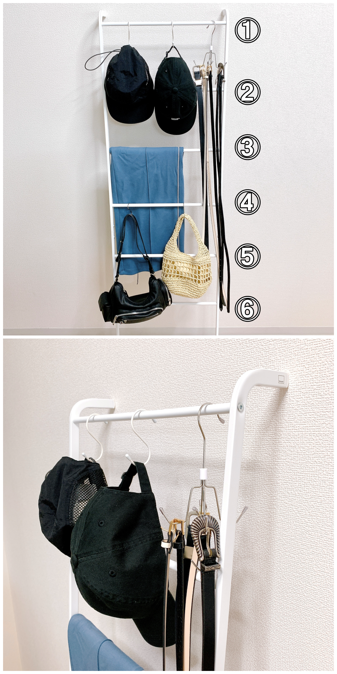 ニトリのおすすめの便利グッズ「ラダーハンガーフレーム（ホワイト）」