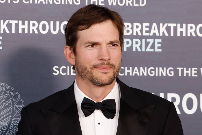 Ashton Kutcher in a tuxedo at the Breakthrough Prize event