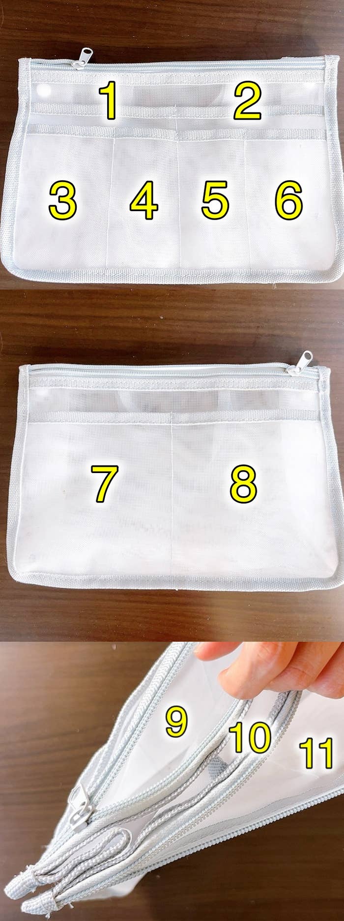 DAISO(ダイソー)のおすすめ化粧ポーチ「バッグインバッグ(A5サイズ、メッシュ)」