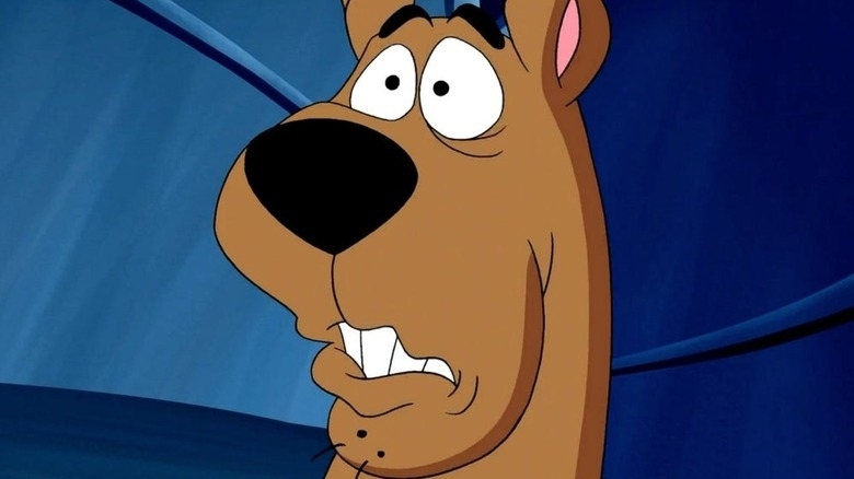 Scooby-Doo looking surprised, with wide eyes and visible teeth