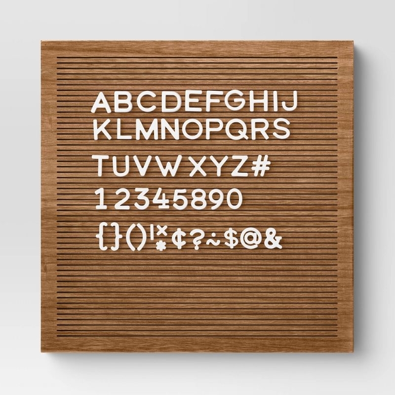 The wooden letter board