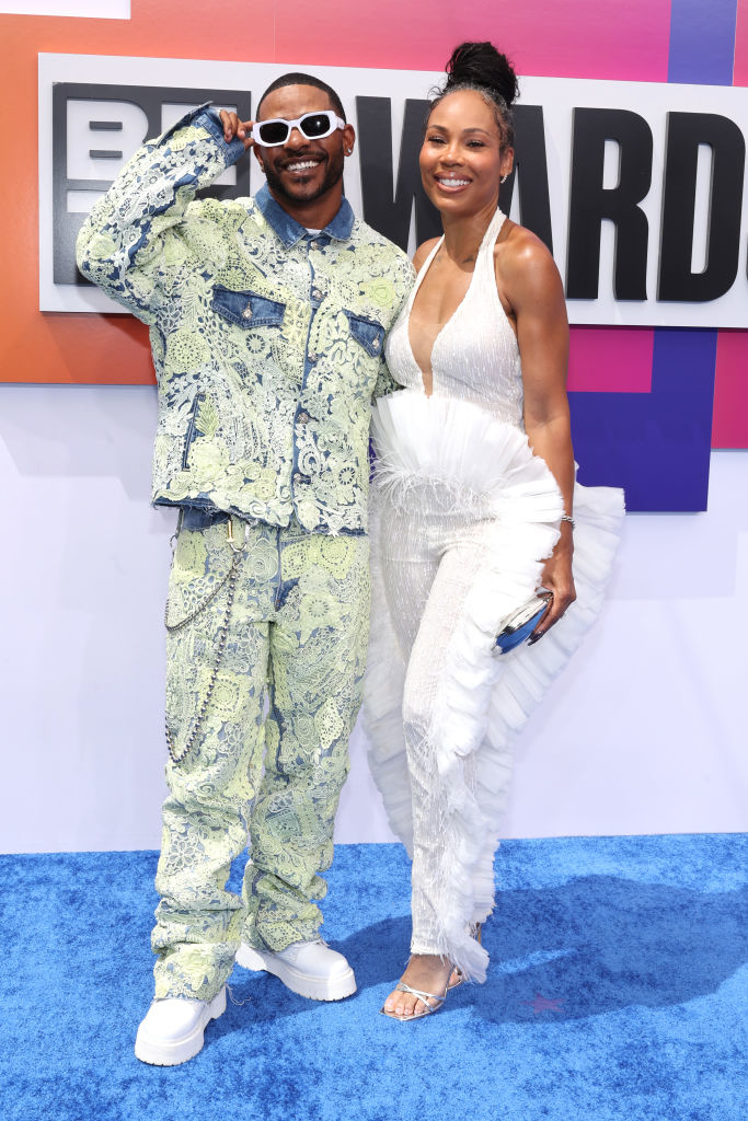 Eric Bellinger and La'Myia Good at the BET Awards red carpet