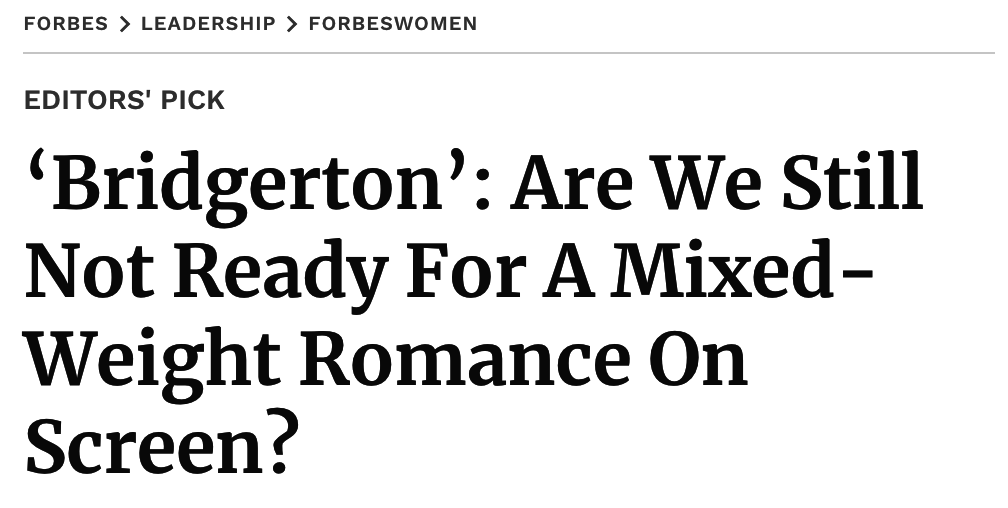 &quot;Are We Still Not Ready For A Mixed-Weight Romance On Screen?&quot;