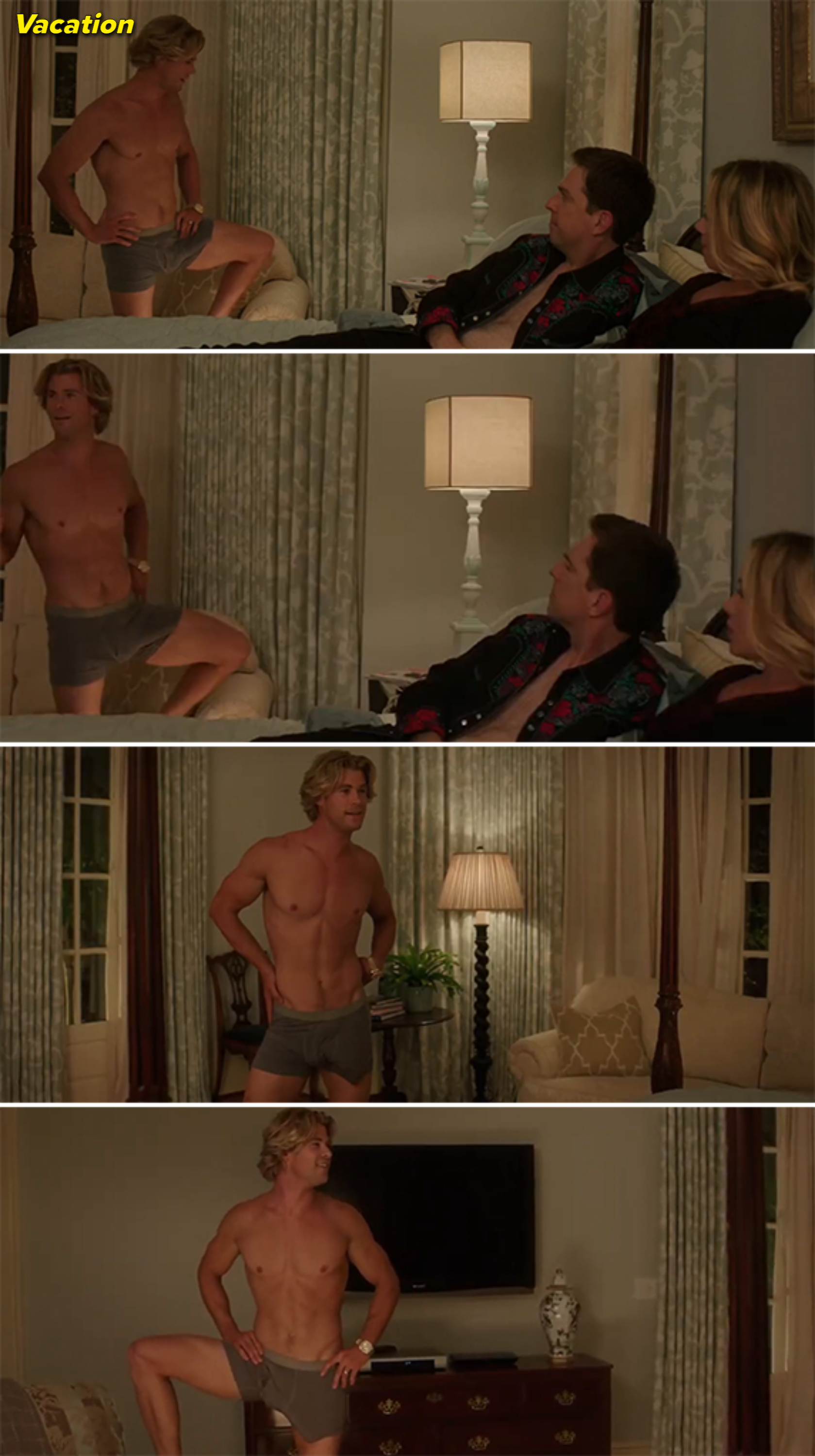 Chris Hemsworth shirtless in the movie Vacation (2015)
