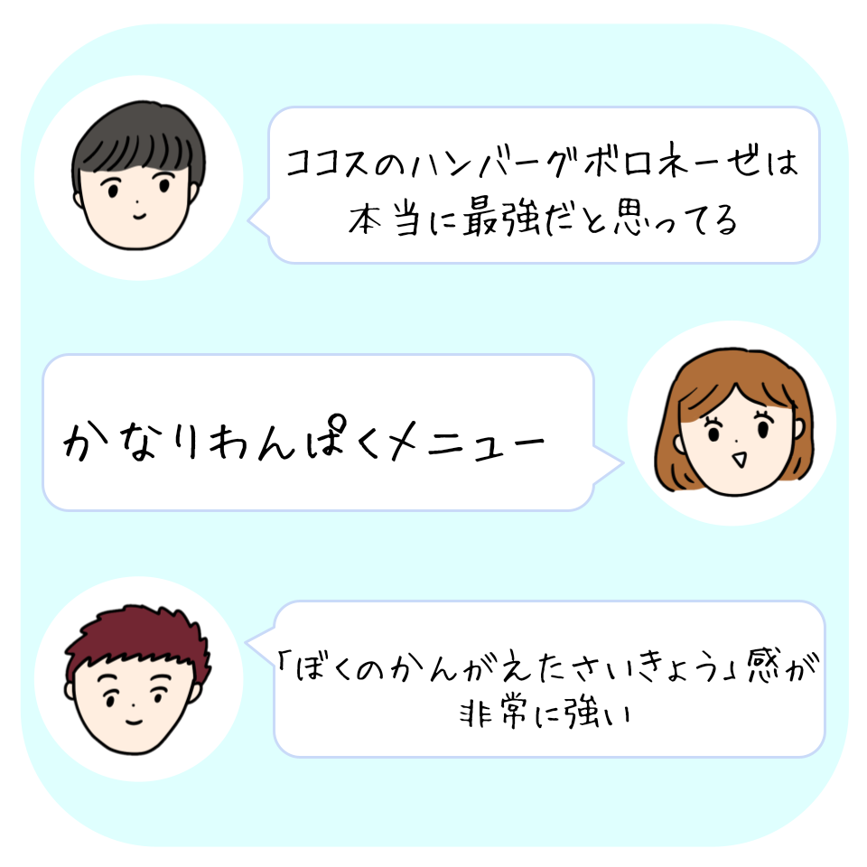 ココスのおすすめフード「ココスのハンバーグボロネーゼ」