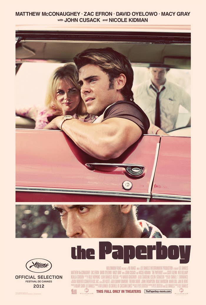 Matthew McConaughey, Zac Efron, David Oyelowo, Macy Gray, John Cusack, and Nicole Kidman successful  a poster for the 2012 movie  &quot;The Paperboy.&quot;
