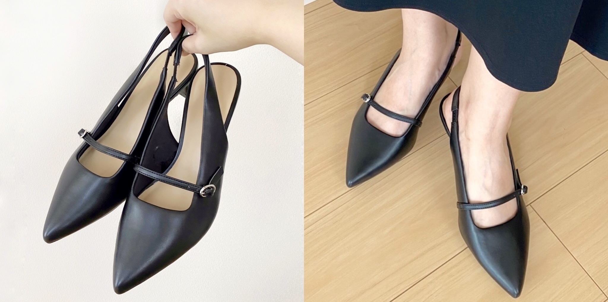 GU（ジーユー）のおすすめシューズ「バックベルトパンプス+E」