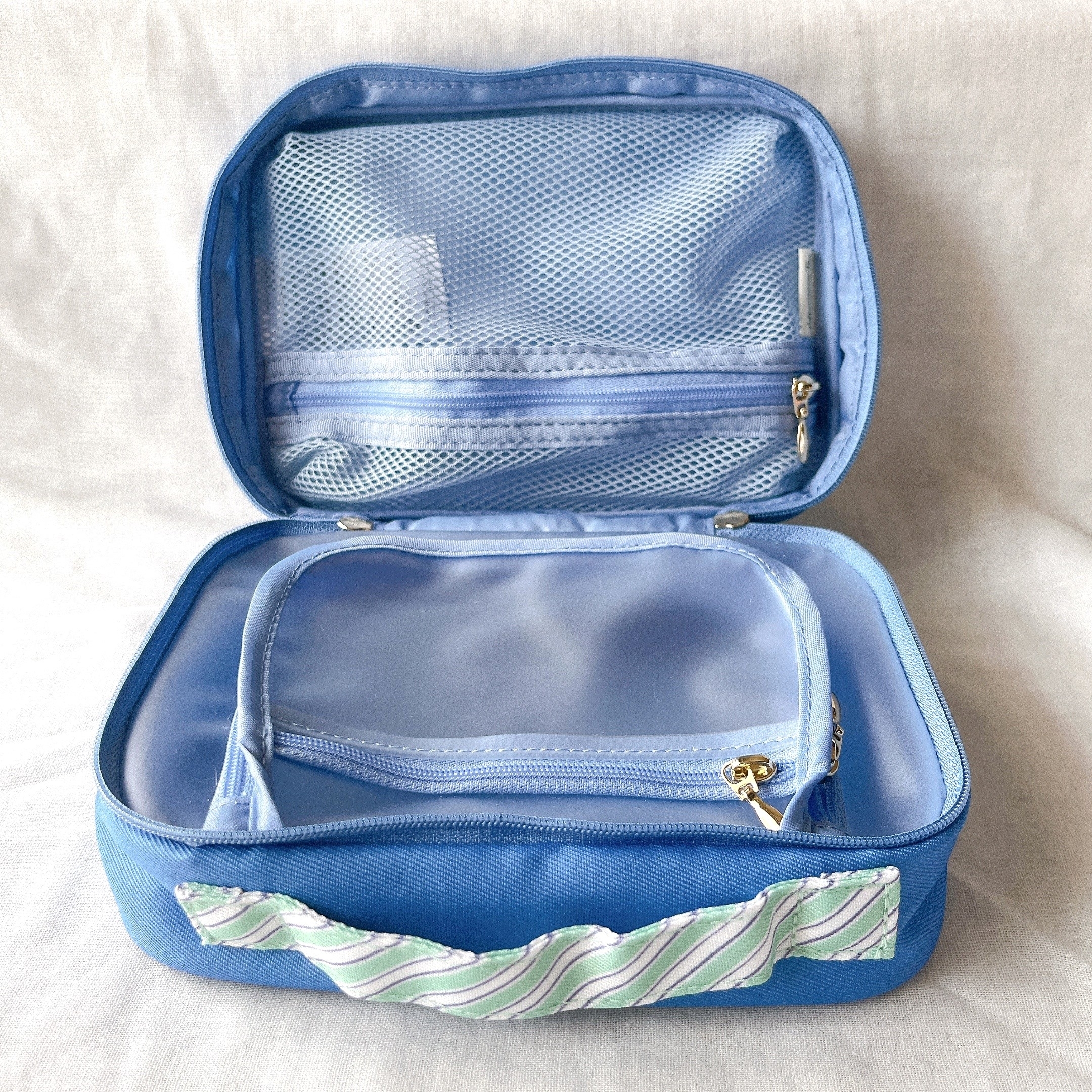 アフタヌーンティーのオススメのポーチ「ブロックプリント調バニティポーチ」