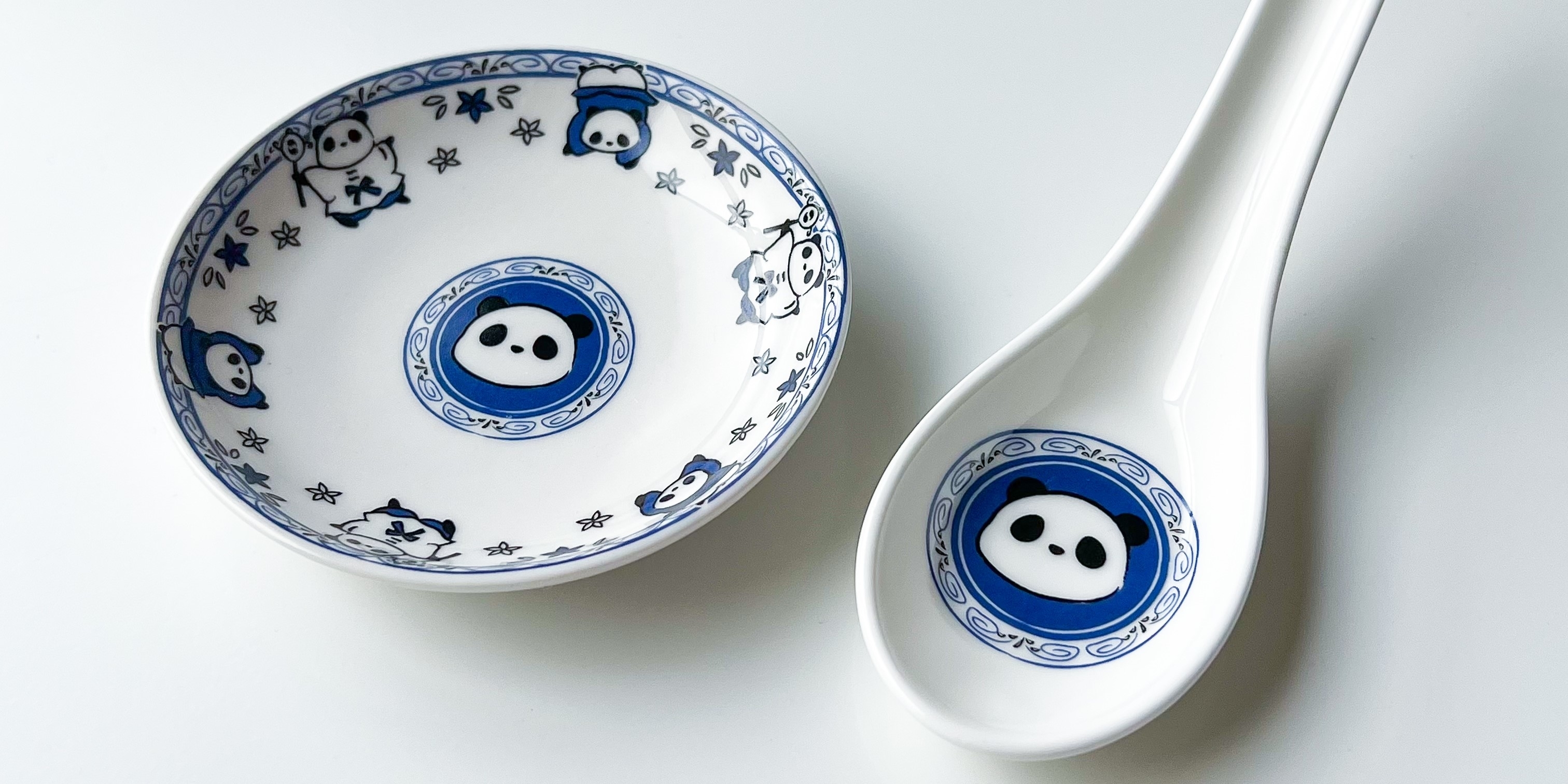 CanDo（キャンドゥ）のおすすめ食器「唐子パンダ プレートS」「唐子パンダ レンゲ」