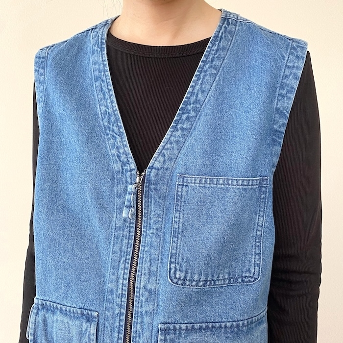 GUのオススメのベスト「デニムマルチポケットベスト（セットアップ可能）」