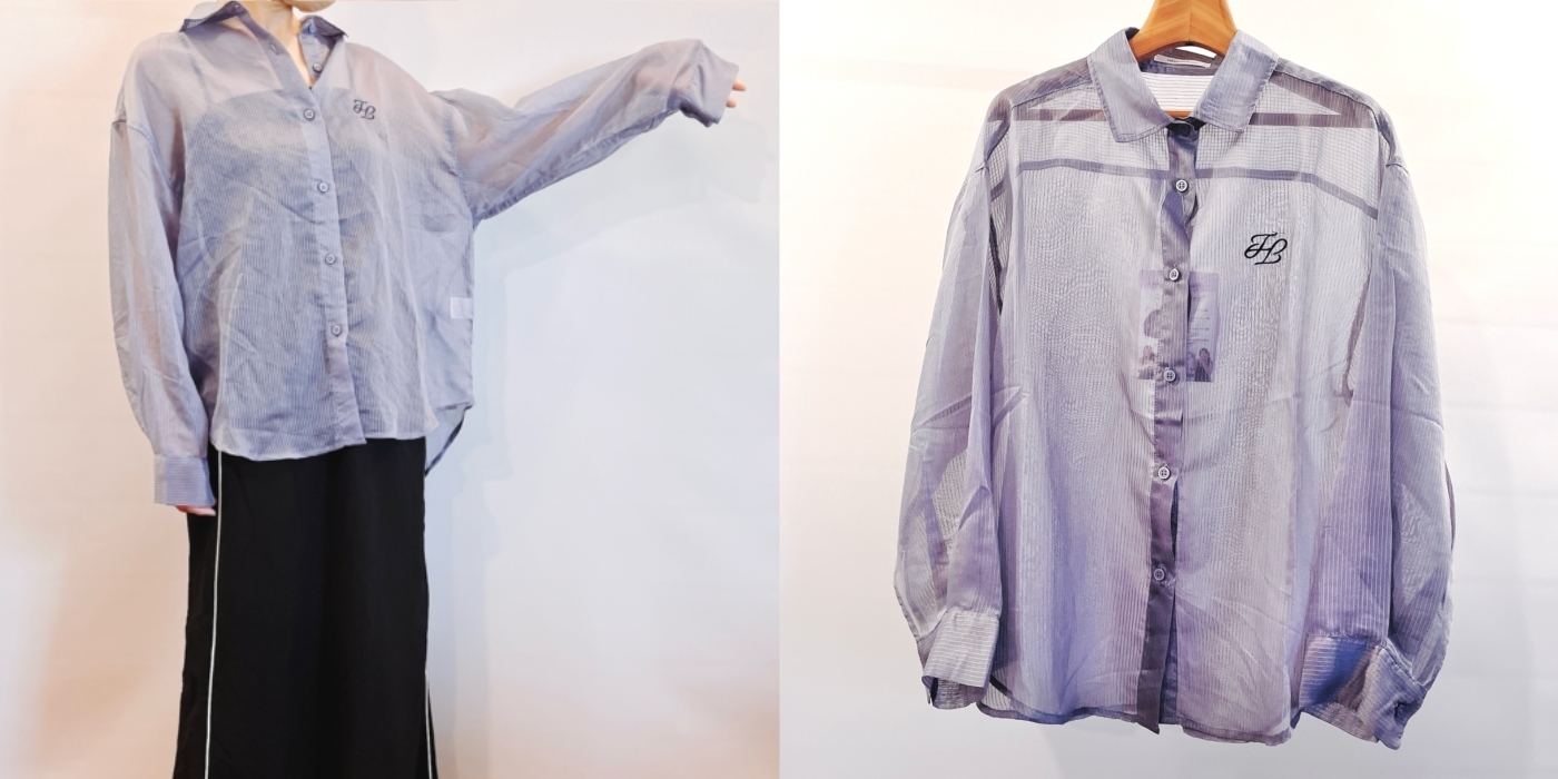 【美品✨】イッセイミヤケ　長袖カットソー　襟付き　デザイン切り替え　M イッセイミヤケ 切り替え長袖シャツ