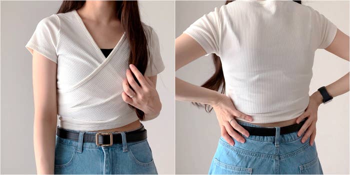 GUのおすすめトップス「カシュクールT」