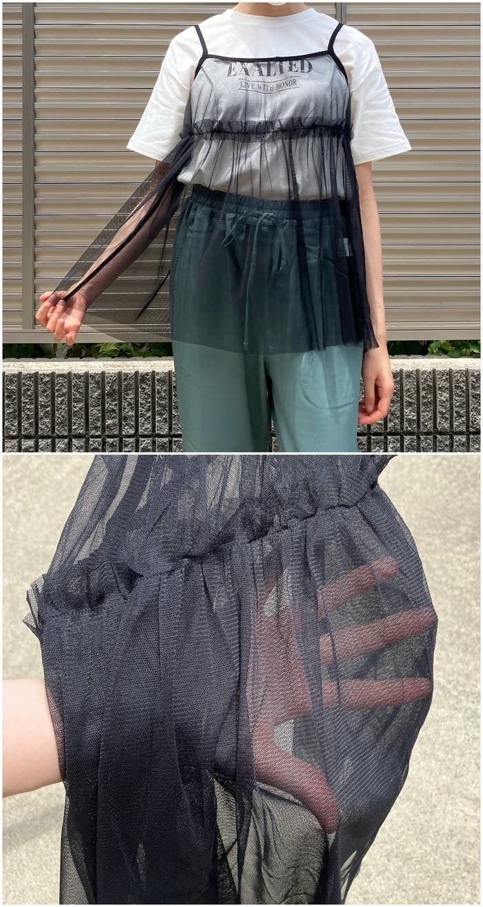 ハニーズのオススメのトップス「Tシャツ付チュールキャミ」