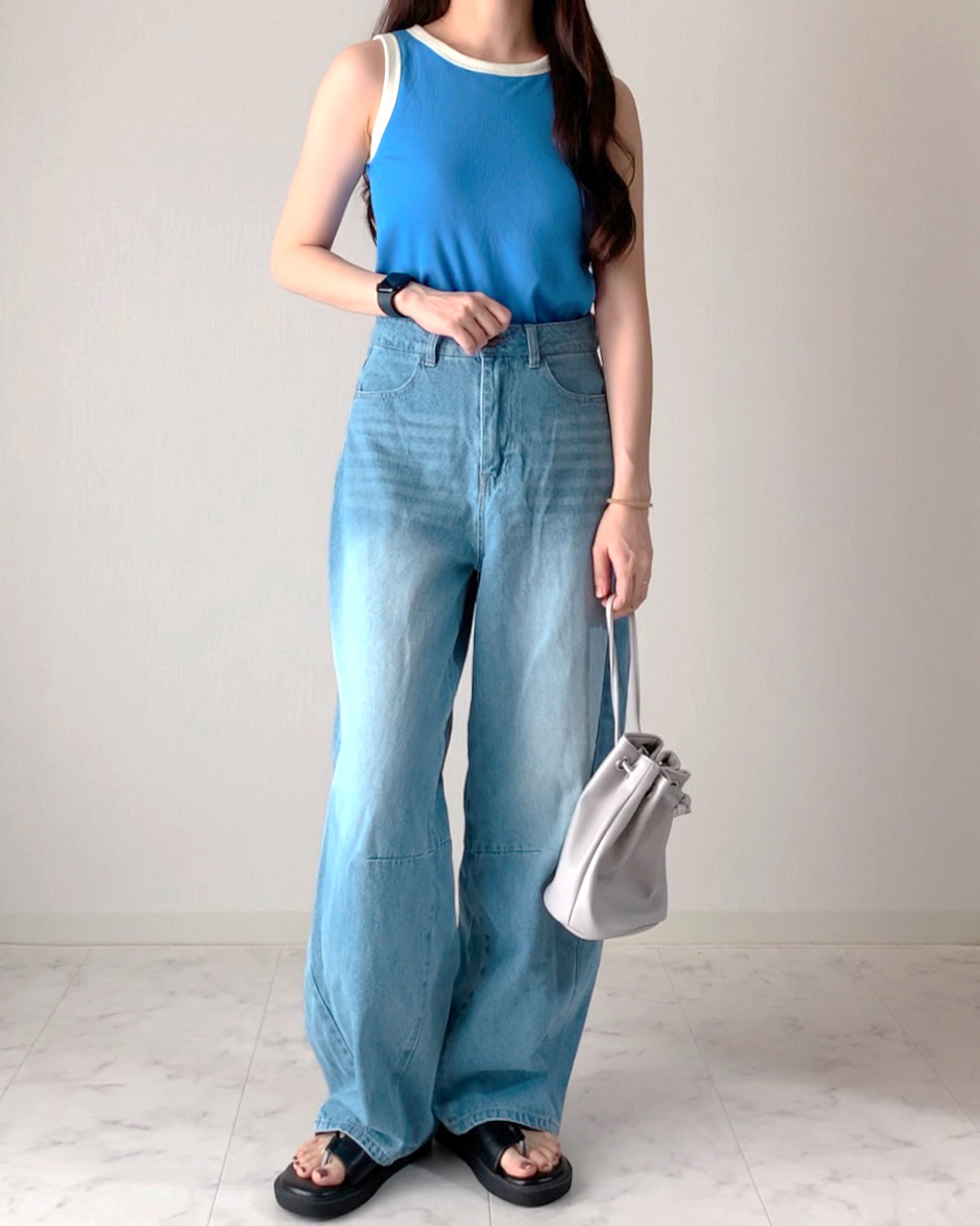 しまむらのおすすめファッションアイテム「TTmii*ハイショクCタンク」のコーディネート