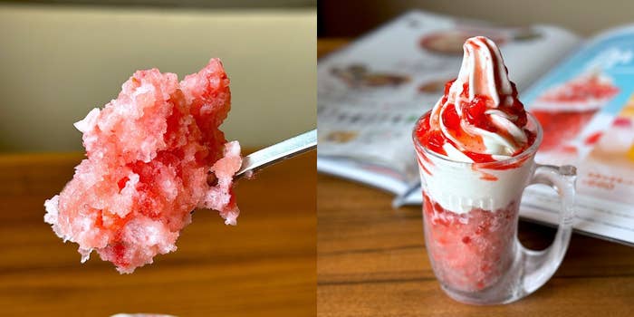 びっくりドンキーのおすすめスイーツ「夏雲かき氷（イチゴ）」