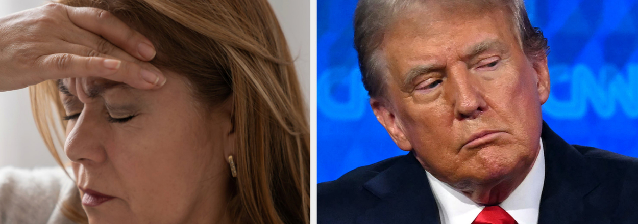 Jim Carrey and Alec Baldwin impersonating political figures during a comedy sketch. Both are wearing suits, having a humorous exchange on stage