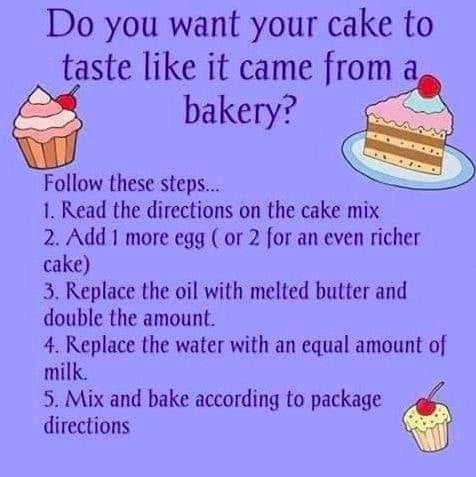 Baking tips chart