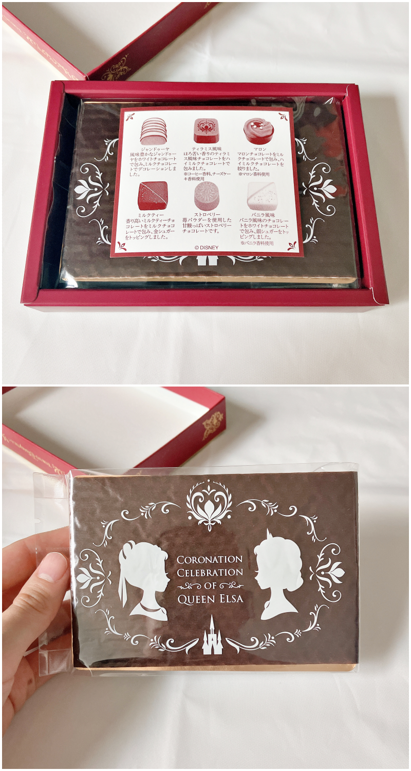 ディズニーシーのおすすめお菓子「アソーテッド・チョコレート 紙箱 アナ エルサ」