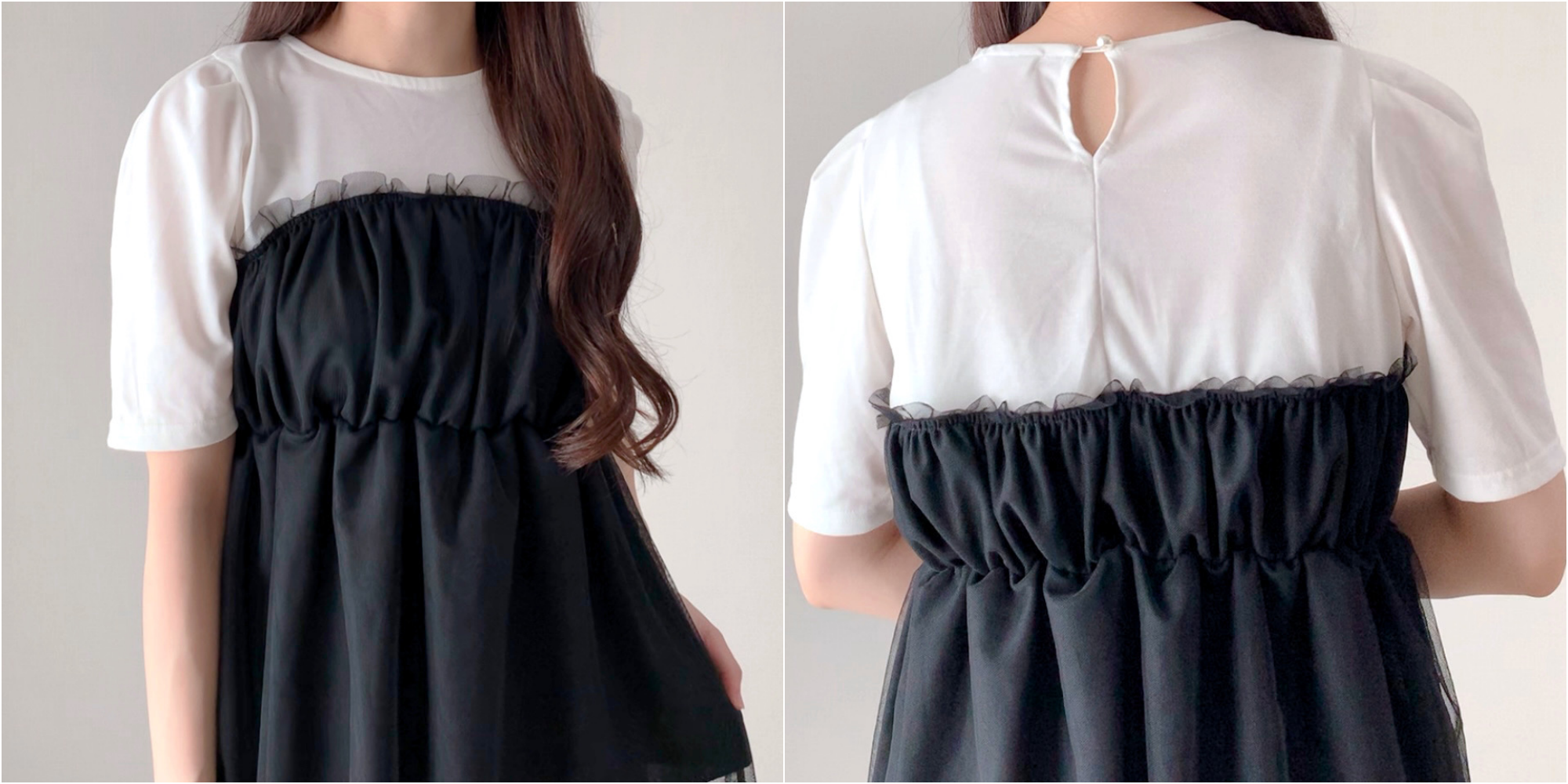 しまむらのおすすめファッションアイテム「TT*NAOチュールキリカエT」