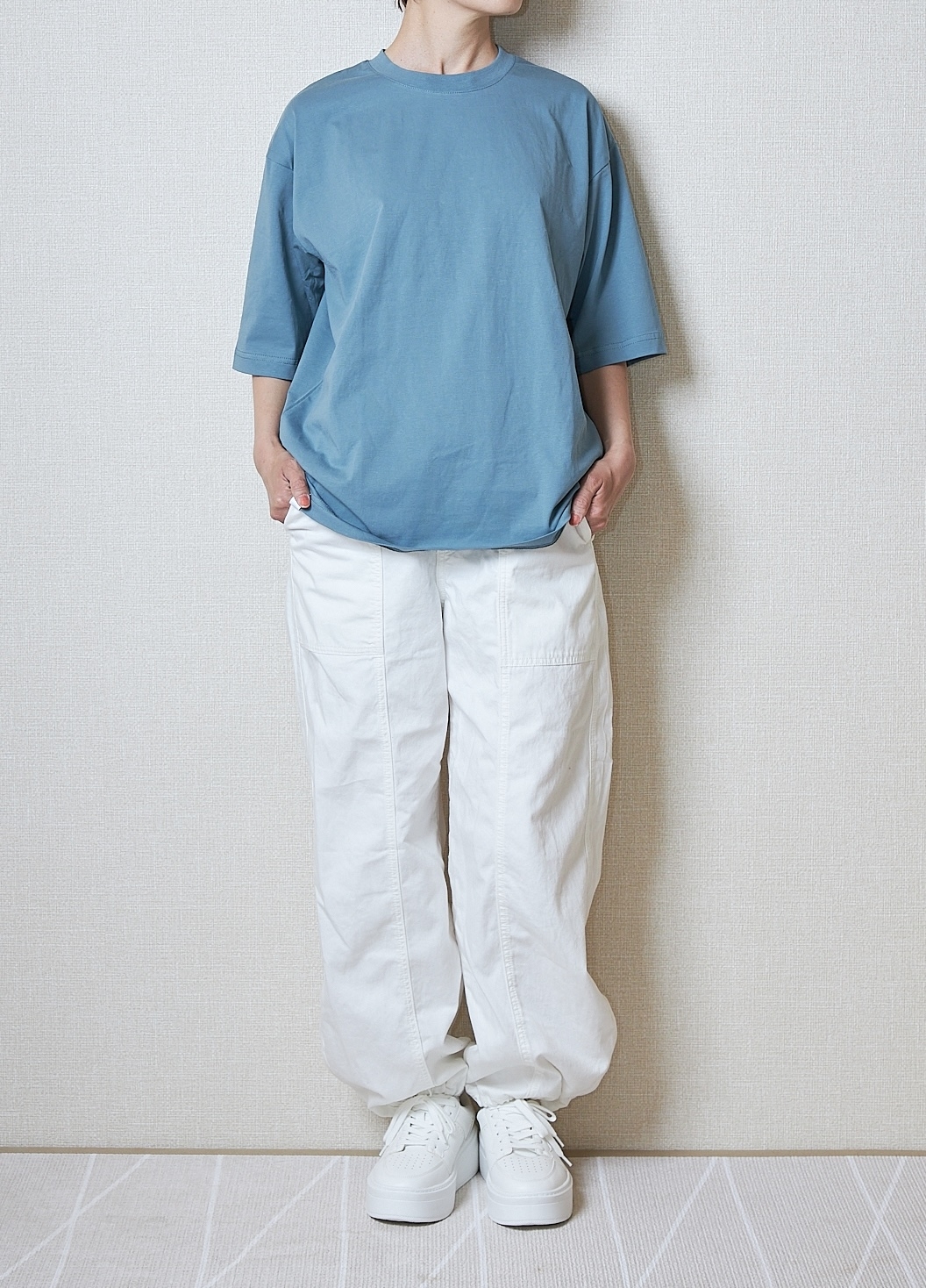 WORKMAN（ワークマン）のおすすめファッションアイテム「持続冷感-1℃コットン オーバーサイズ5分袖Tシャツ」のコーディネート