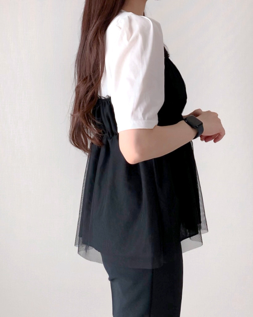 しまむらのおすすめファッションアイテム「TT*NAOチュールキリカエT」