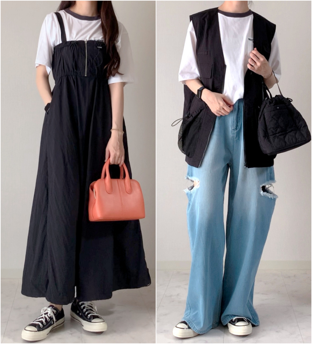 しまむらのおすすめファッションアイテム「TTanri*ユルTシャツ」のコーディネート