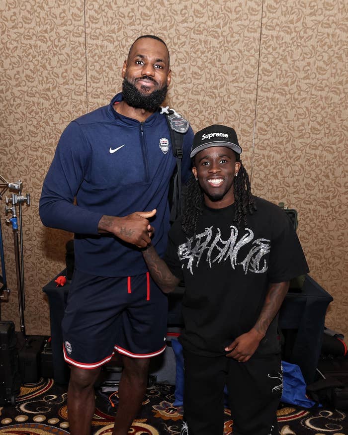 Kai Cenat and Lebron James post up together.
