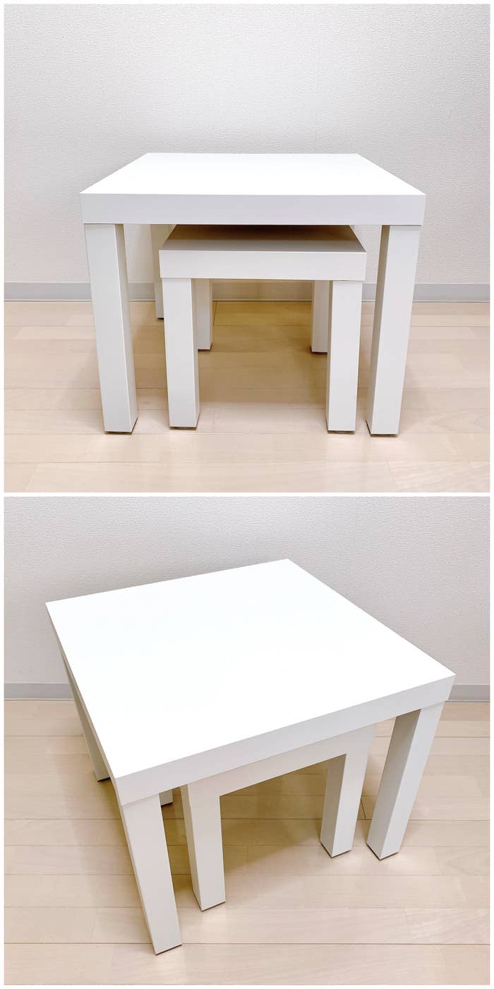 IKEA NESNA ベッドサイドテーブル、塗装品 1200円 折り込む