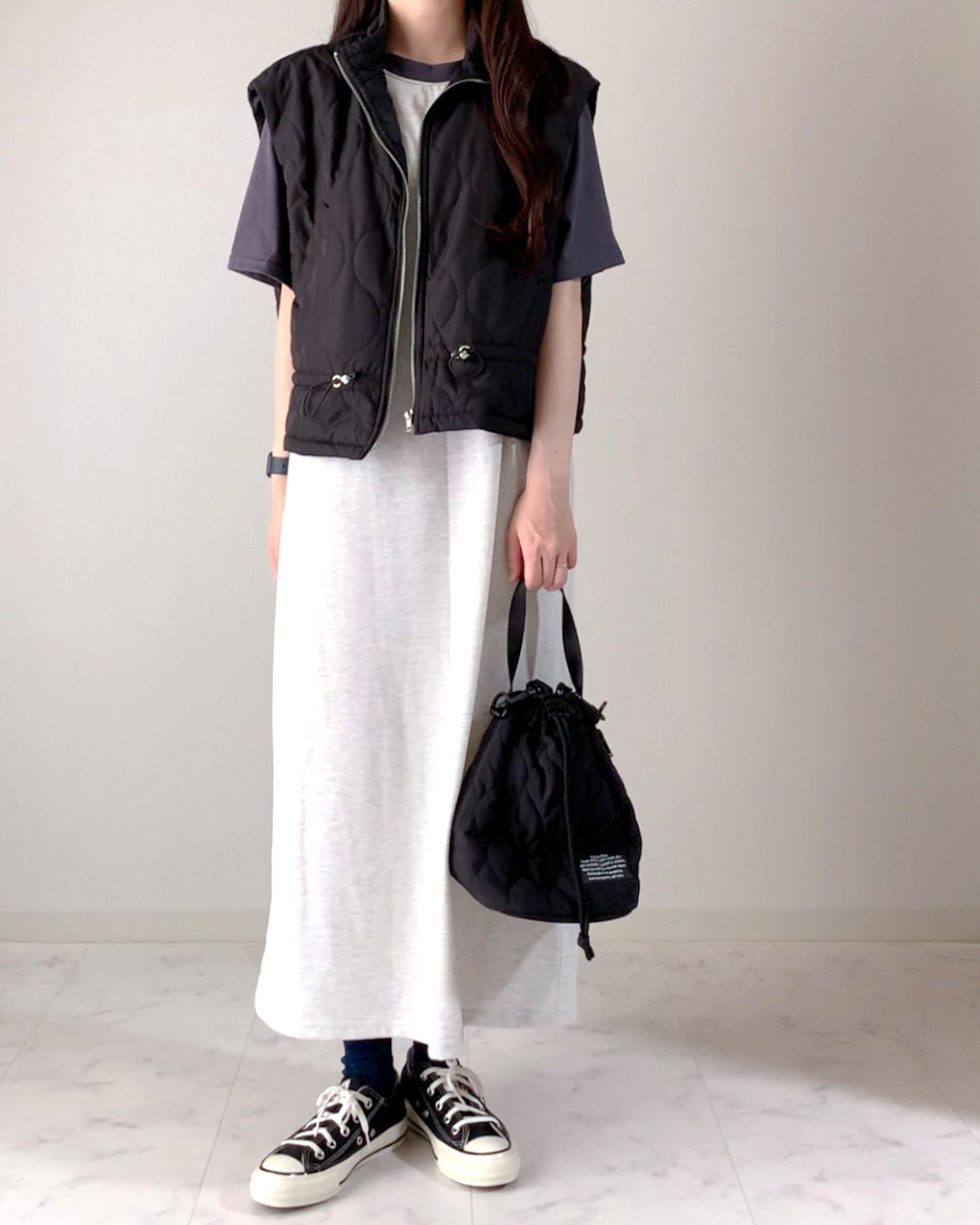 しまむらのおすすめファッション「TTanri*ラグランOP」のコーディネート